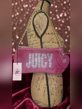 Juicy Couture Crystal Shine Bright Shoulder Bag In Plum Berry NWT